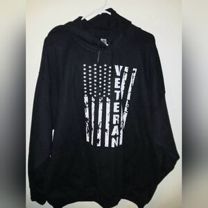 Black Veteran Graphic XL Hoodie